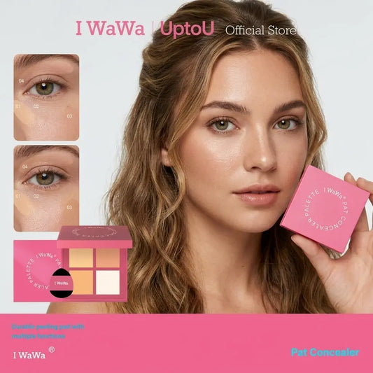 【I Wawa】 a Color Correcting Concealer Palette, 4 Shades, for Brightening and Defining, Hides Dark Circles and Dark Spots