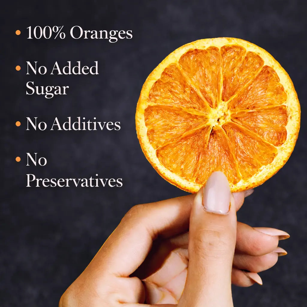 FD Pantry Freeze-Dried Orange Slices Cocktail Garnish, Dried Fruit Snack, Usa-Grown, No Sugar Added Dry 4Oz (20–25 Slices)