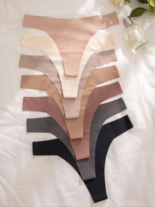 Women'S Plain Thong, Casual Seamless Panties, Lady Underwear for All Seasons, Summer Outfits 2024