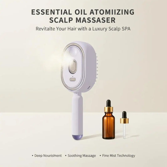 Electric Spray Airbag Massage Comb Essential Oil Atomization Care Self-Cleaning Anti-Static Hair Wrap Smooth Hair Comb