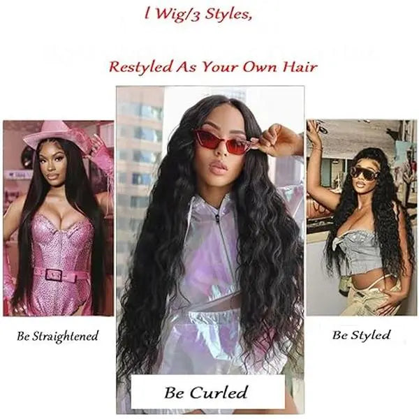 [30 Inch $75.9] Haloqueen 34 Inch Women'S Brazilian Virgin Human Hair Lace Front Wig, 13X4 Pre Plucked Frontal with Natural Baby Hair, 200 Density Deep Wavy Wet and Wavy Natural Color Wig