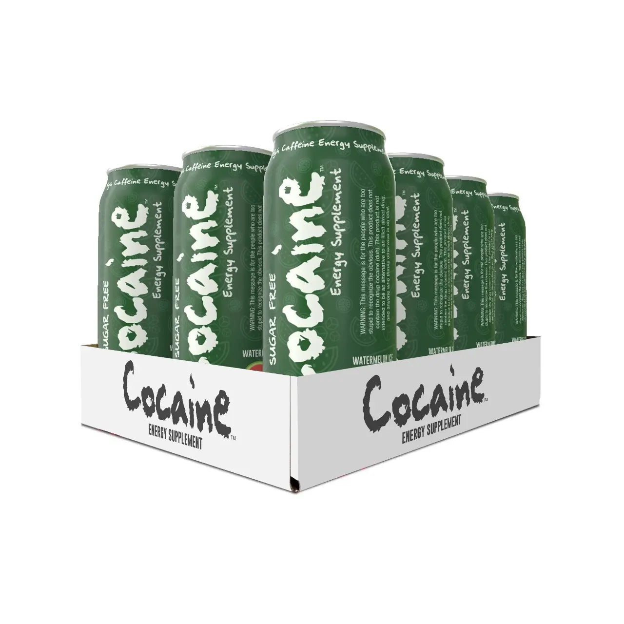 Cocaine Energy Supplement - 280mg Caffeine Energy Drink with Taurine, L-Carnitine, Antioxidants, and Vitamins - 12 oz Can - Pack of 12 (Icy Watermelon) Pre-Workout Beverage