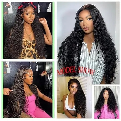 [30 Inch $75.9] Haloqueen 34 Inch Women'S Brazilian Virgin Human Hair Lace Front Wig, 13X4 Pre Plucked Frontal with Natural Baby Hair, 200 Density Deep Wavy Wet and Wavy Natural Color Wig