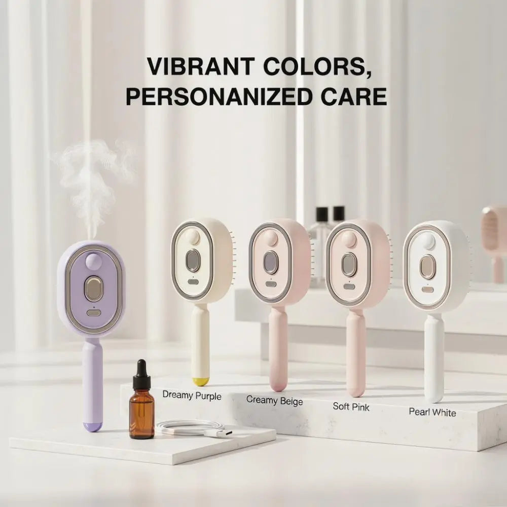 Electric Spray Airbag Massage Comb Essential Oil Atomization Care Self-Cleaning Anti-Static Hair Wrap Smooth Hair Comb