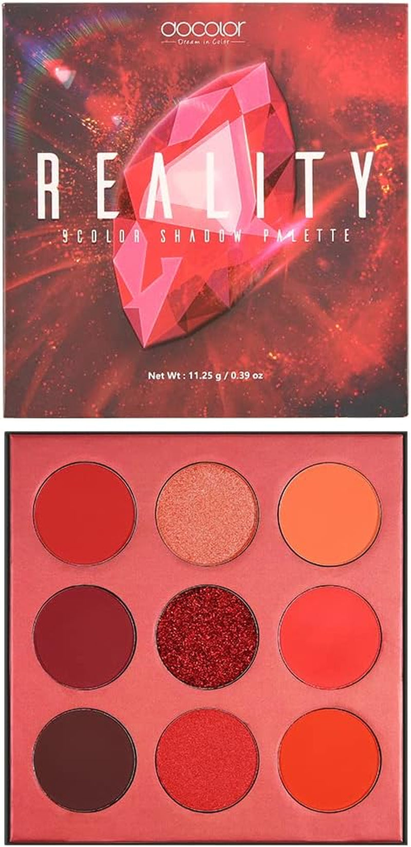 Docolor 9 Colores Paleta De Sombras De Ojos Roja Paleta De Sombras Mate Altamente Pigmentado Brillos Desnudo Ahumado Crema De Purpurina Polvo Colorido Paleta De Maquillaje Resistente Al Agua-Realidad
