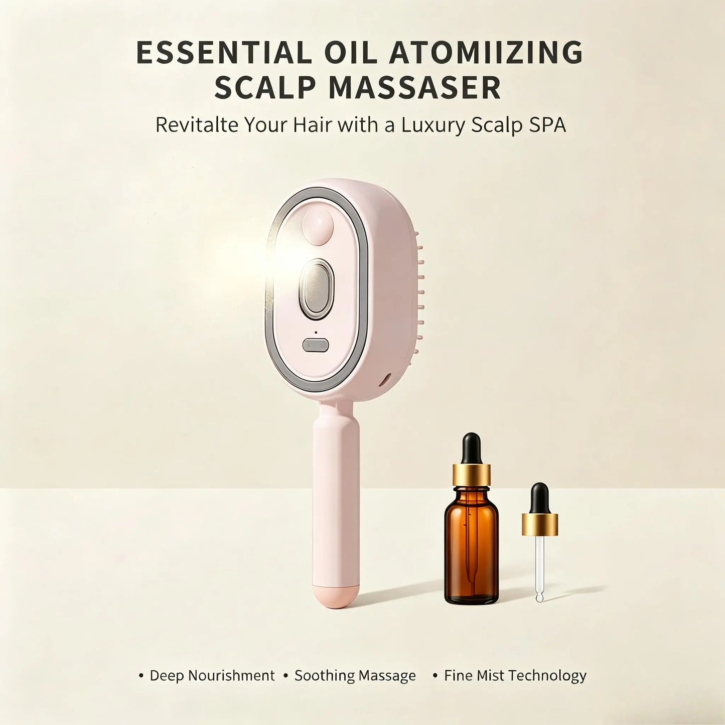 Electric Spray Airbag Massage Comb Essential Oil Atomization Care Self-Cleaning Anti-Static Hair Wrap Smooth Hair Comb