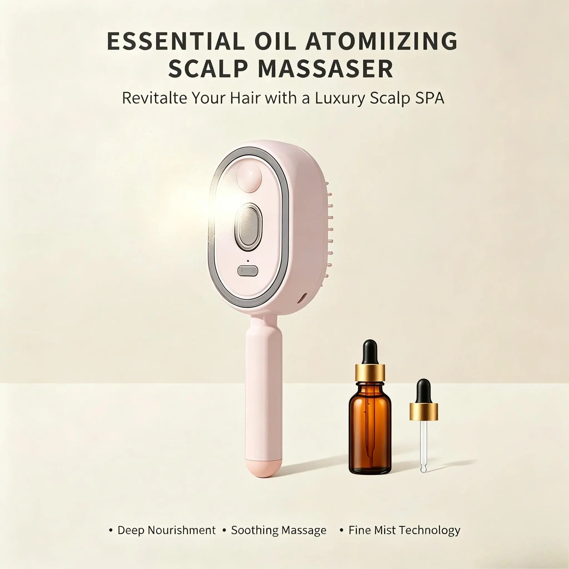 Electric Spray Airbag Massage Comb Essential Oil Atomization Care Self-Cleaning Anti-Static Hair Wrap Smooth Hair Comb