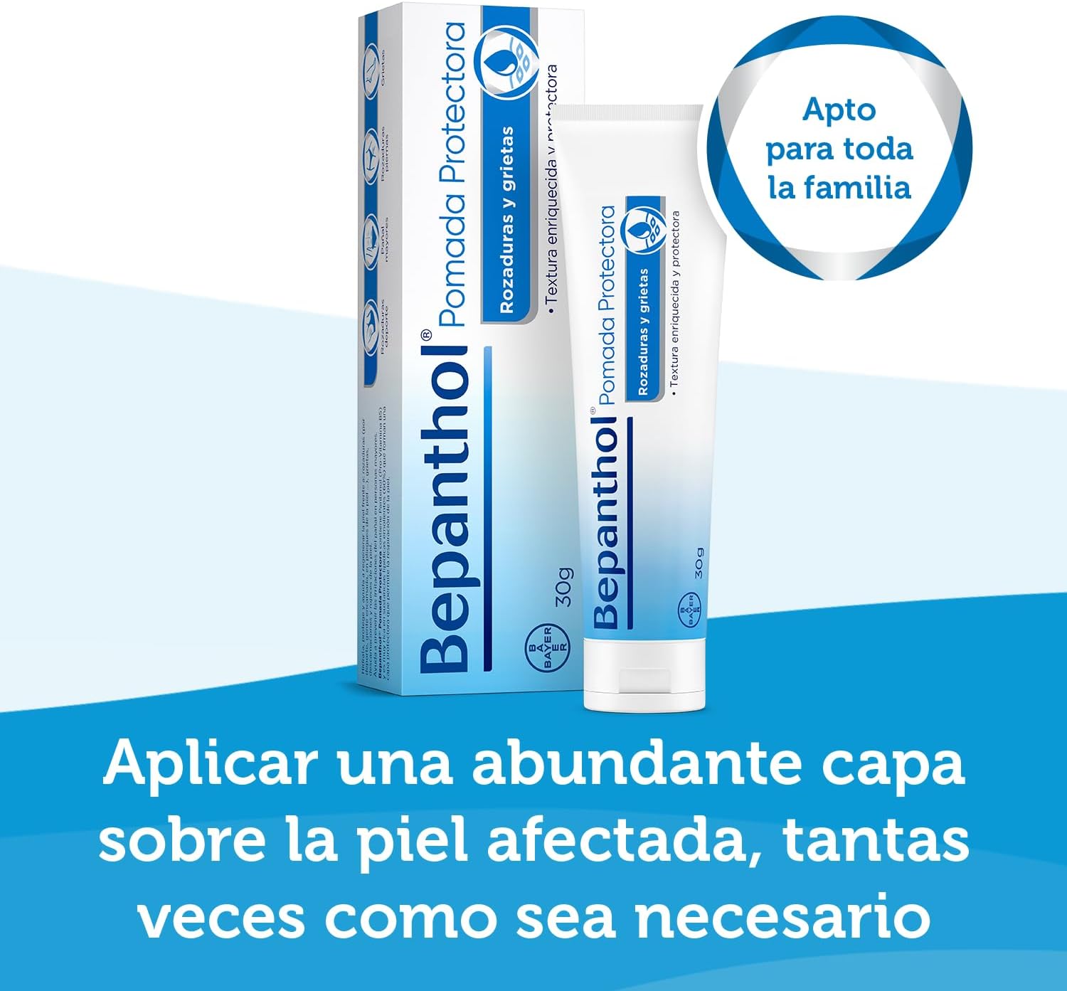 Bepanthol Pomada Protectora Hidratante, Protege Y Regenera La Piel Seca, Irritada O Sensibilizada Por Factores Externos, 30 G
