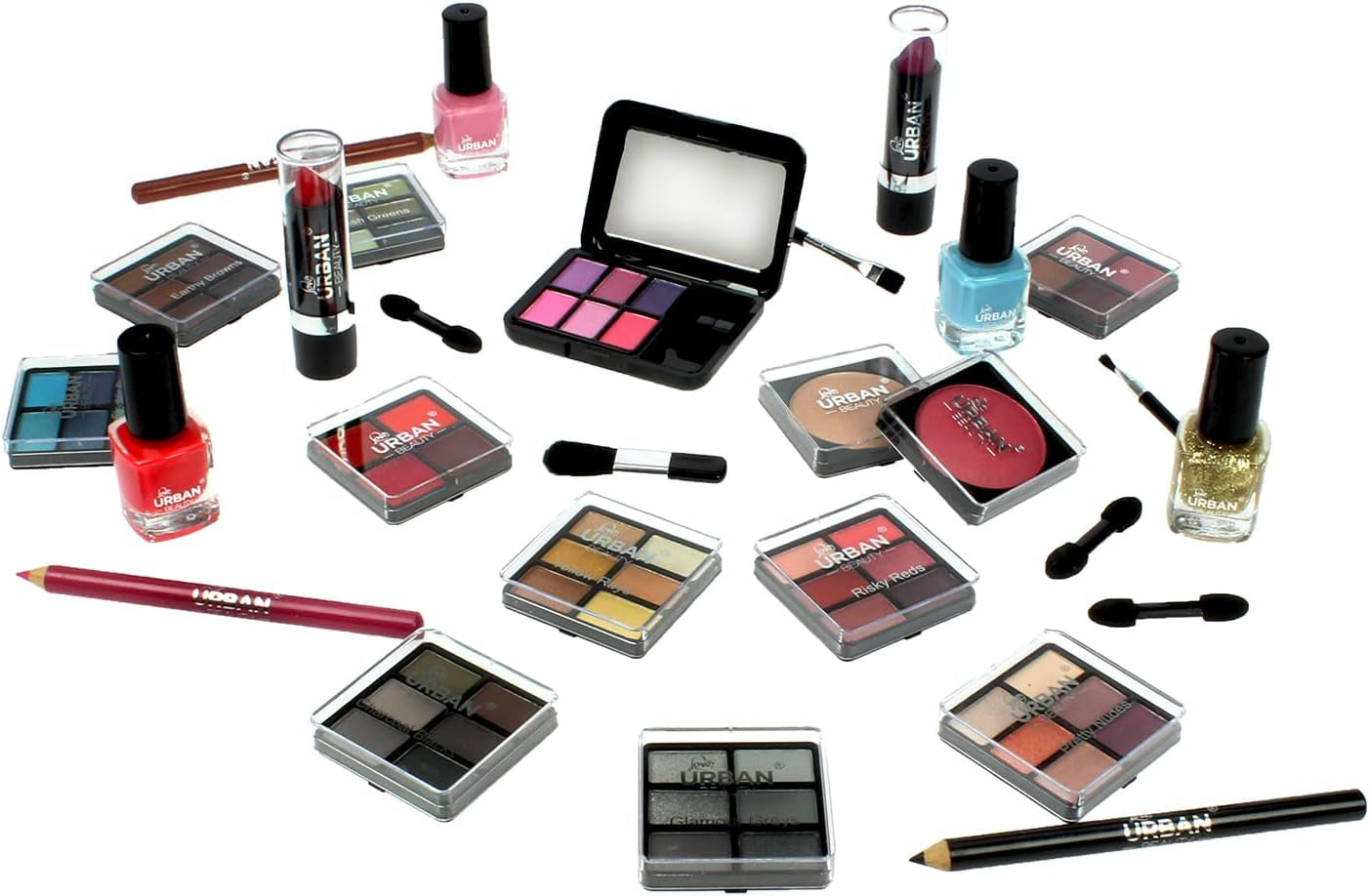 LOVE URBAN BEAUTY Vegano Neceser De Maquillaje Hot Pink De 82 Piezas Para Adolescentes Y Mujeres Adultas Con Sombras, Colorete, Pintalabios Y Productos Para Uñas