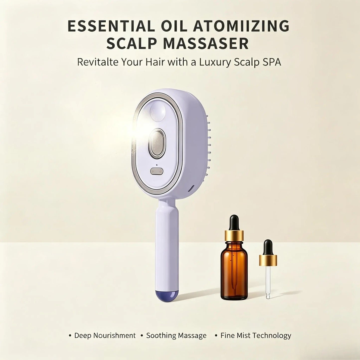 Electric Spray Airbag Massage Comb Essential Oil Atomization Care Self-Cleaning Anti-Static Hair Wrap Smooth Hair Comb