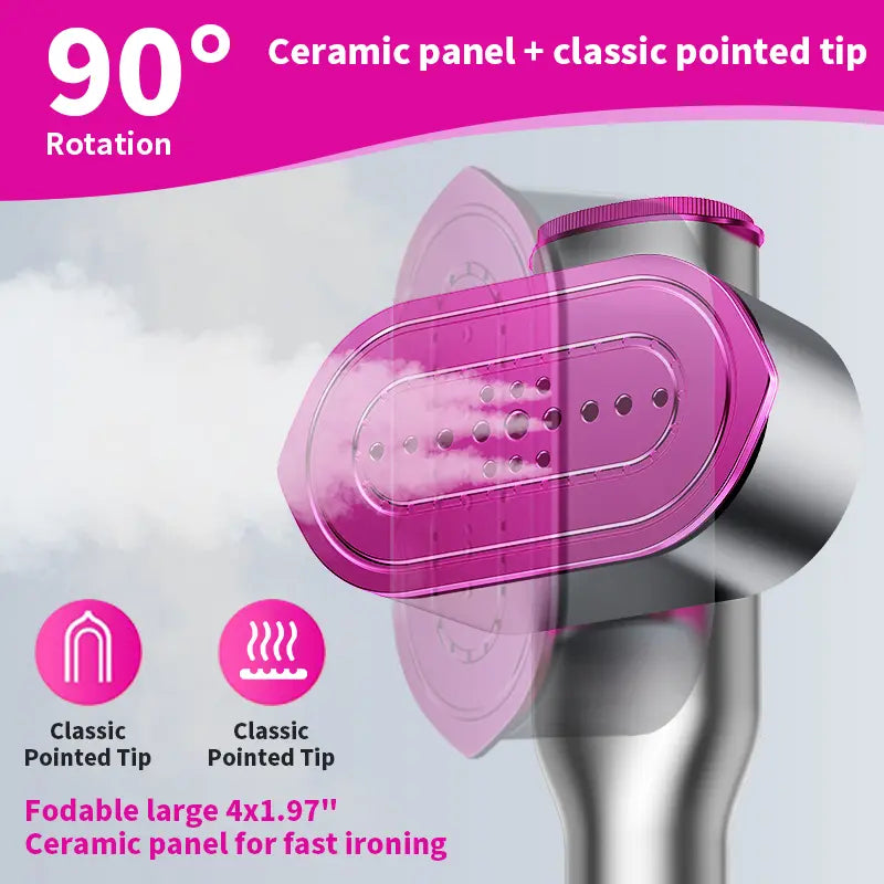 Dr. Flash Portable Garment Steamer for Clothes - 7 Mode with LED Display, Fast 5-Second Heating, 90° Swivel Handle, Ideal for Travel and Gifting