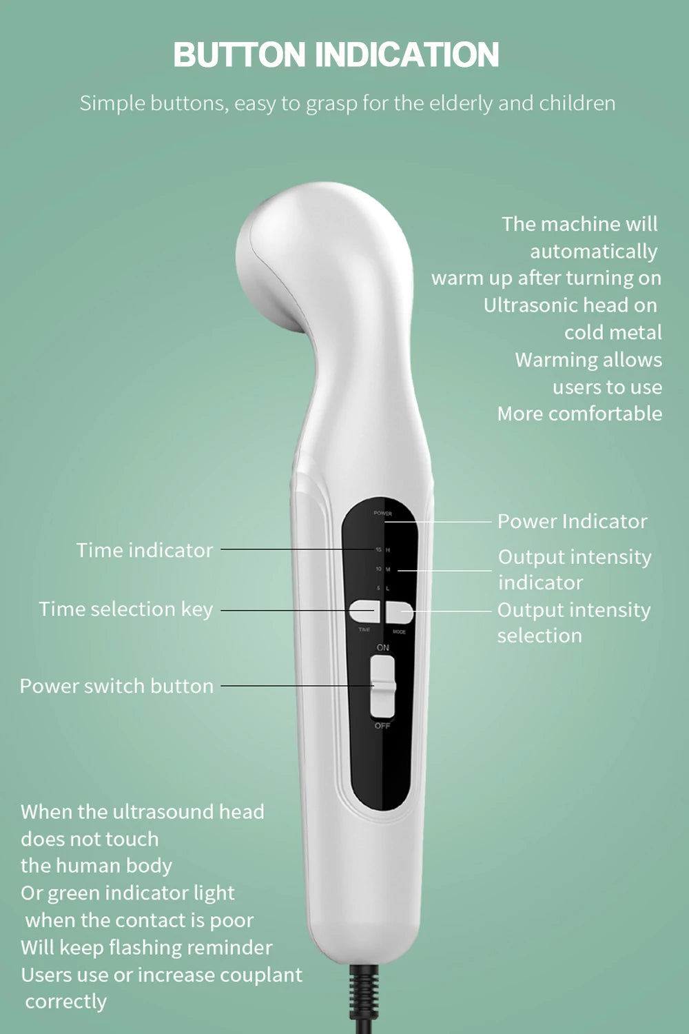 Dispositivo de Ultrasonidos para Alivio del Dolor y Fisioterapia