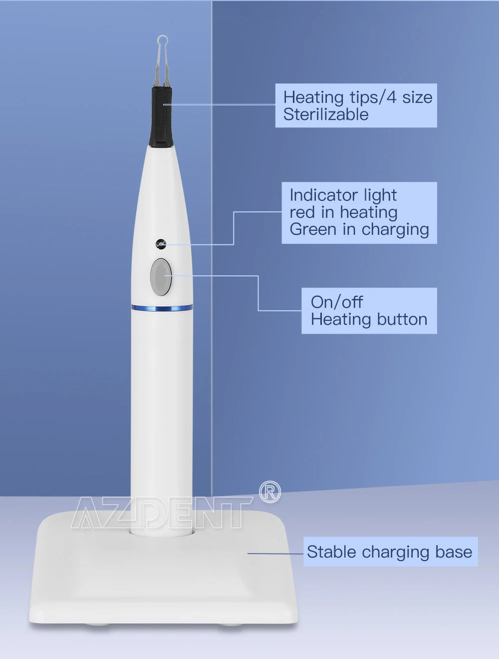 Kit Blanqueamiento Dental Eléctrico AZDENT con 4 Puntas