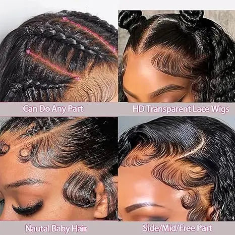 [30 Inch $75.9] Haloqueen 34 Inch Women'S Brazilian Virgin Human Hair Lace Front Wig, 13X4 Pre Plucked Frontal with Natural Baby Hair, 200 Density Deep Wavy Wet and Wavy Natural Color Wig