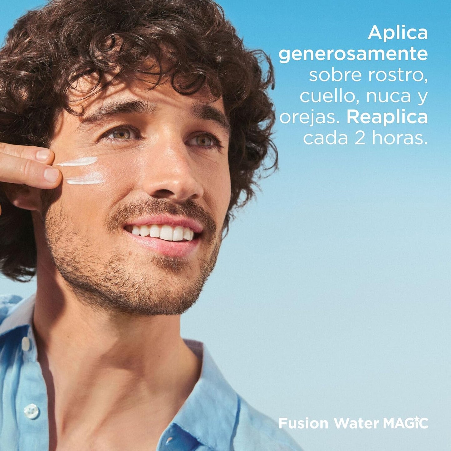 ISDIN Fotoprotección Fusion Water MAGIC SPF 50, Protector Solar Facial De Textura Ligera Y Fase Externa Acuosa Con Tacto Final Sedoso, 50Ml